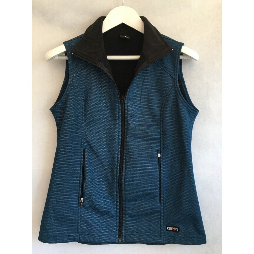 Kerrits Womens Size Medium Blue Zip Up Fleece Lined Vest Pockets Equestrian